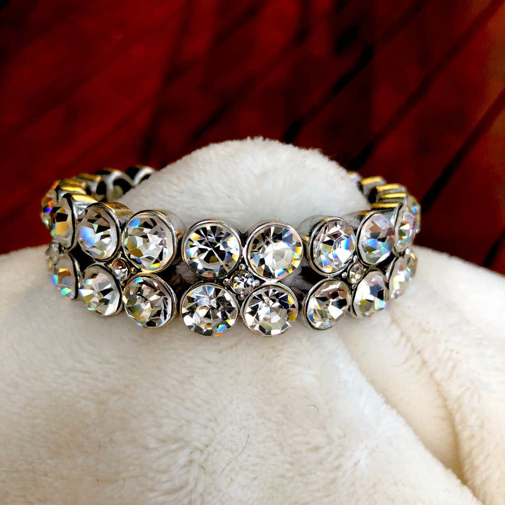 Simulated diamond stretch bracelet